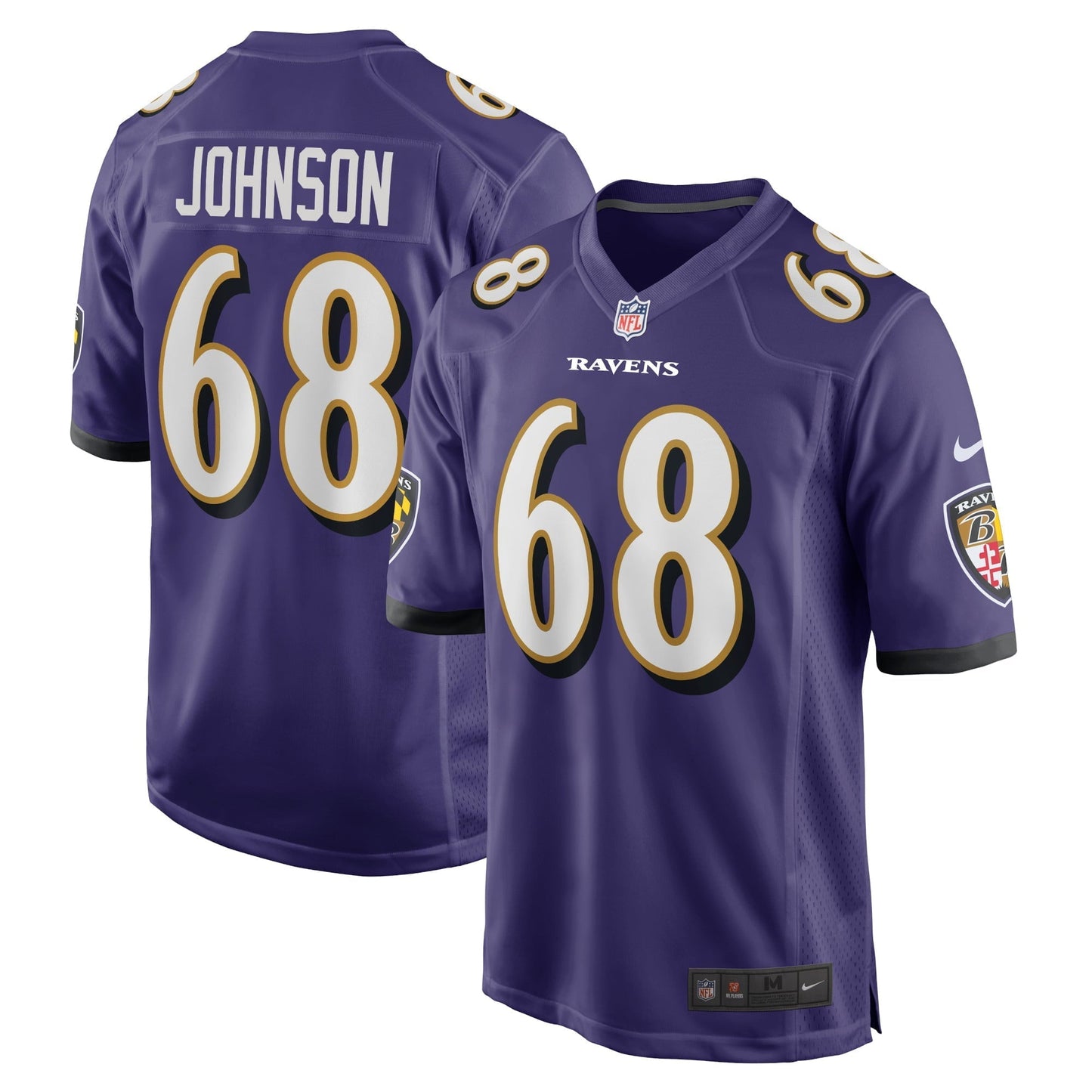 Men's Nike Zack Johnson Purple Baltimore Ravens Home Game Player Jersey