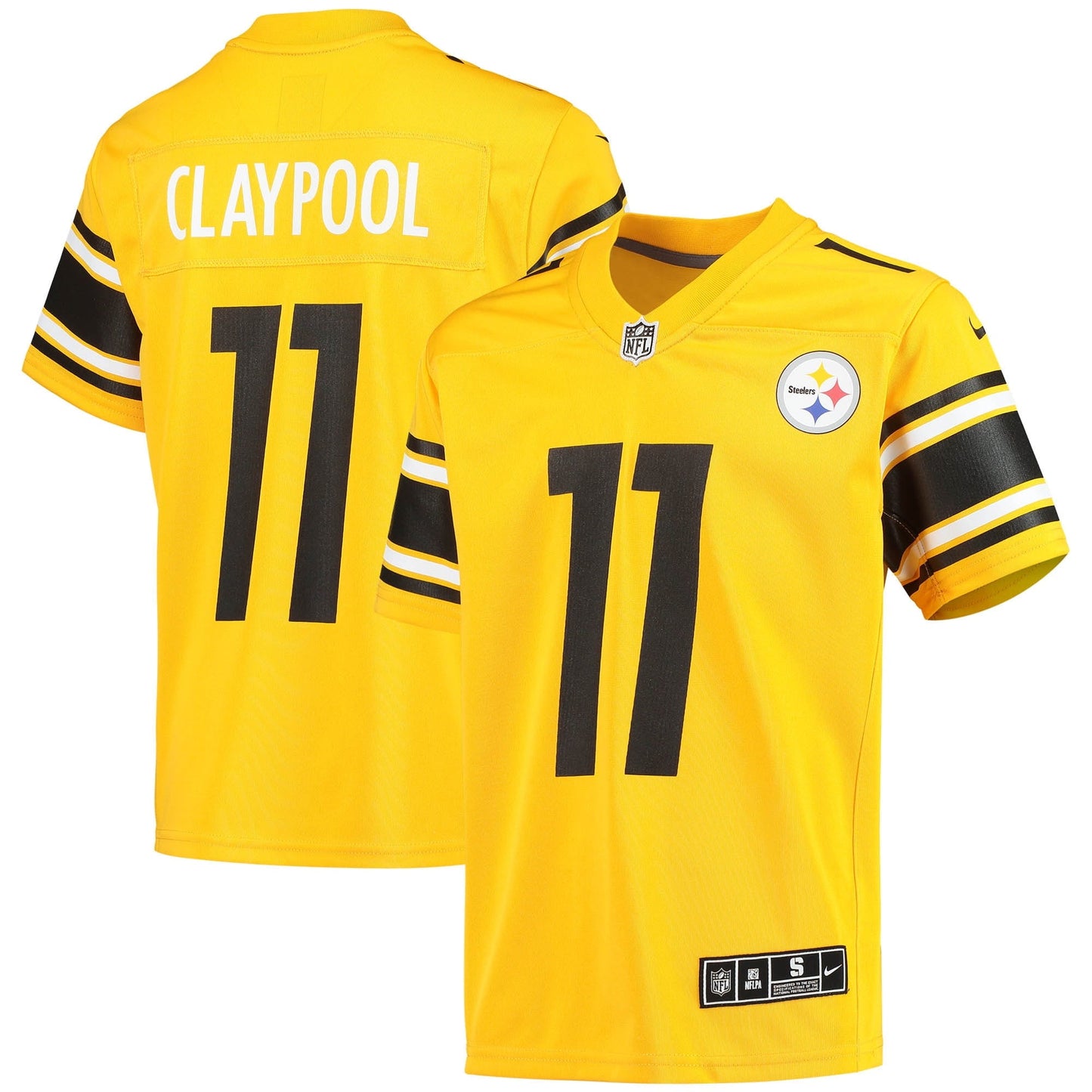 Youth Nike Chase Claypool Gold Pittsburgh Steelers Inverted Team Game Jersey
