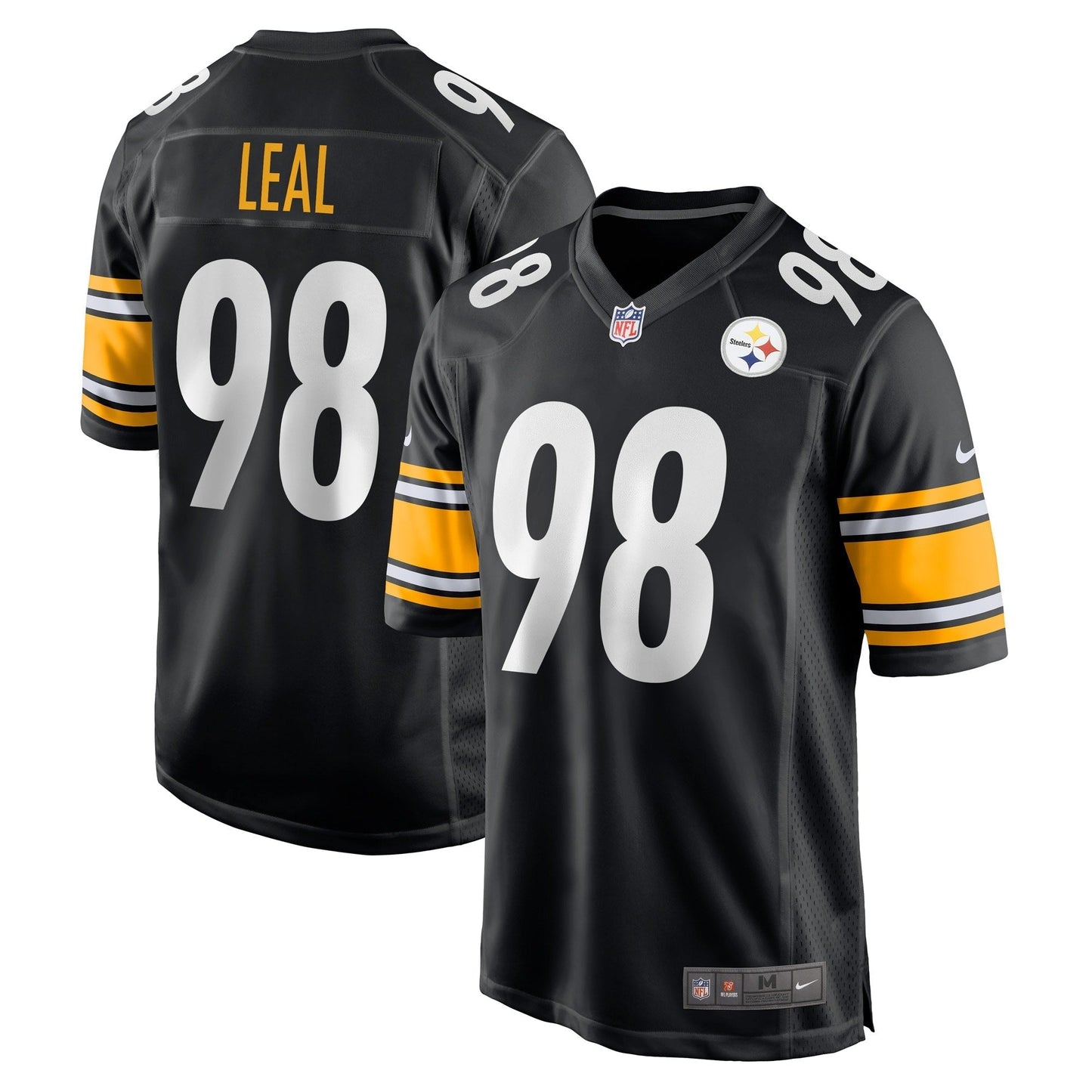 Men's Nike DeMarvin Leal Black Pittsburgh Steelers Game Player Jersey
