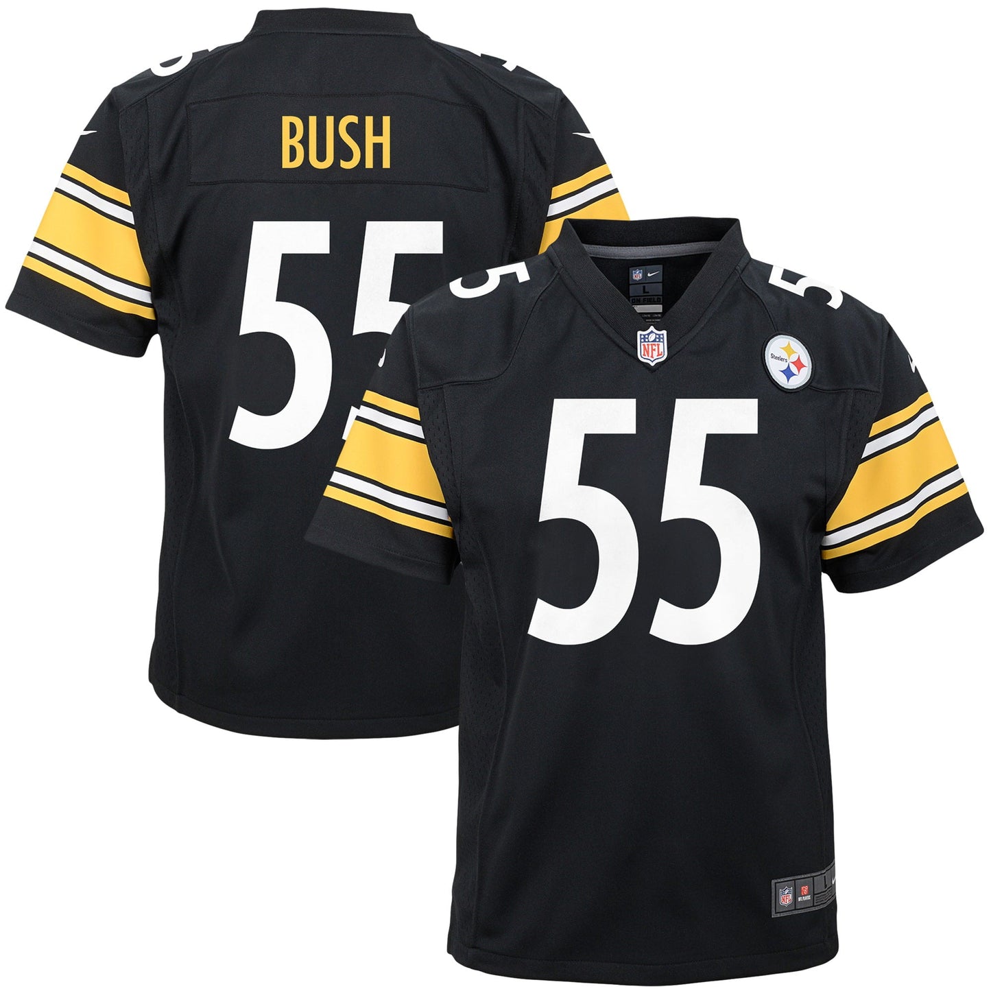 Youth Nike Devin Bush Black Pittsburgh Steelers Player Game Jersey