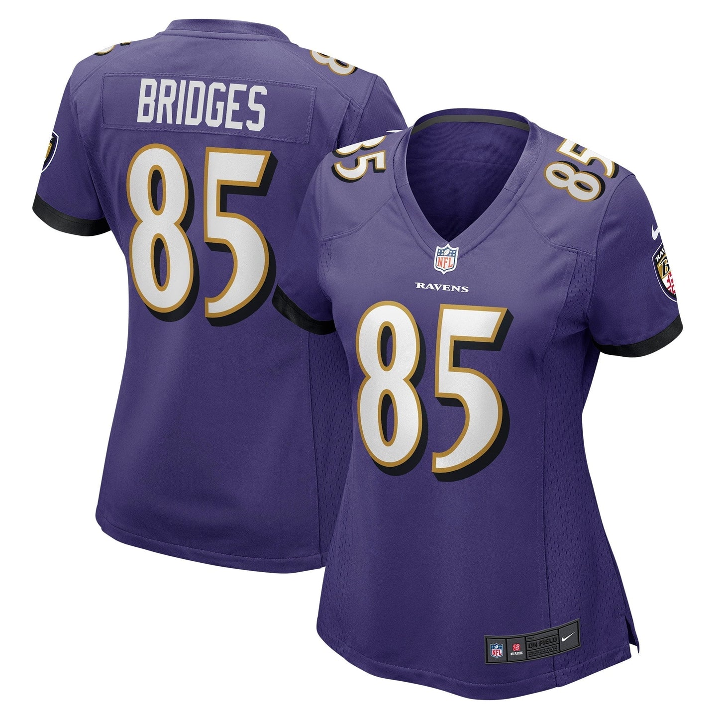 Women's Nike Shemar Bridges Purple Baltimore Ravens Player Game Jersey