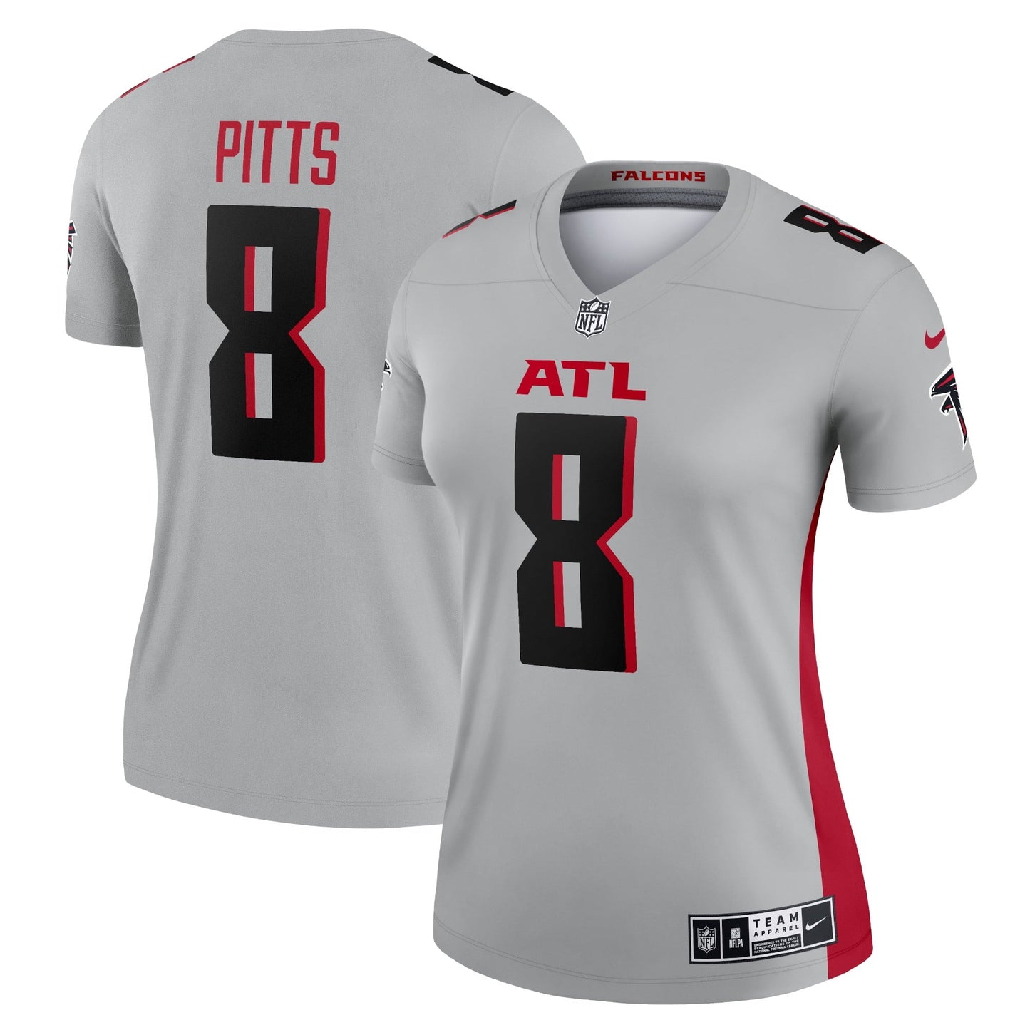Women's Nike Kyle Pitts Gray Atlanta Falcons Inverted Legend Jersey