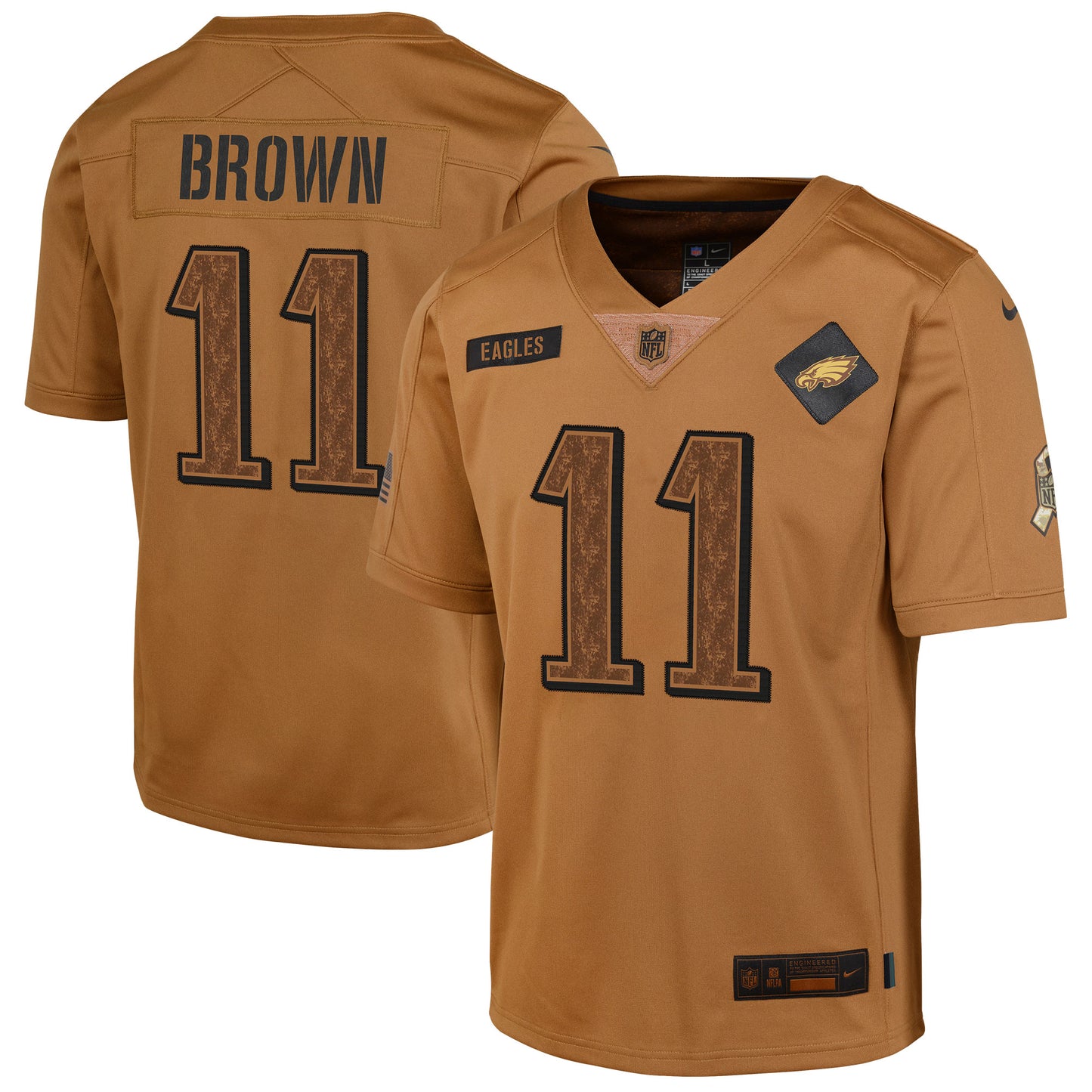 A.J. Brown Philadelphia Eagles Nike Youth 2023 Salute To Service Limited Jersey - Brown
