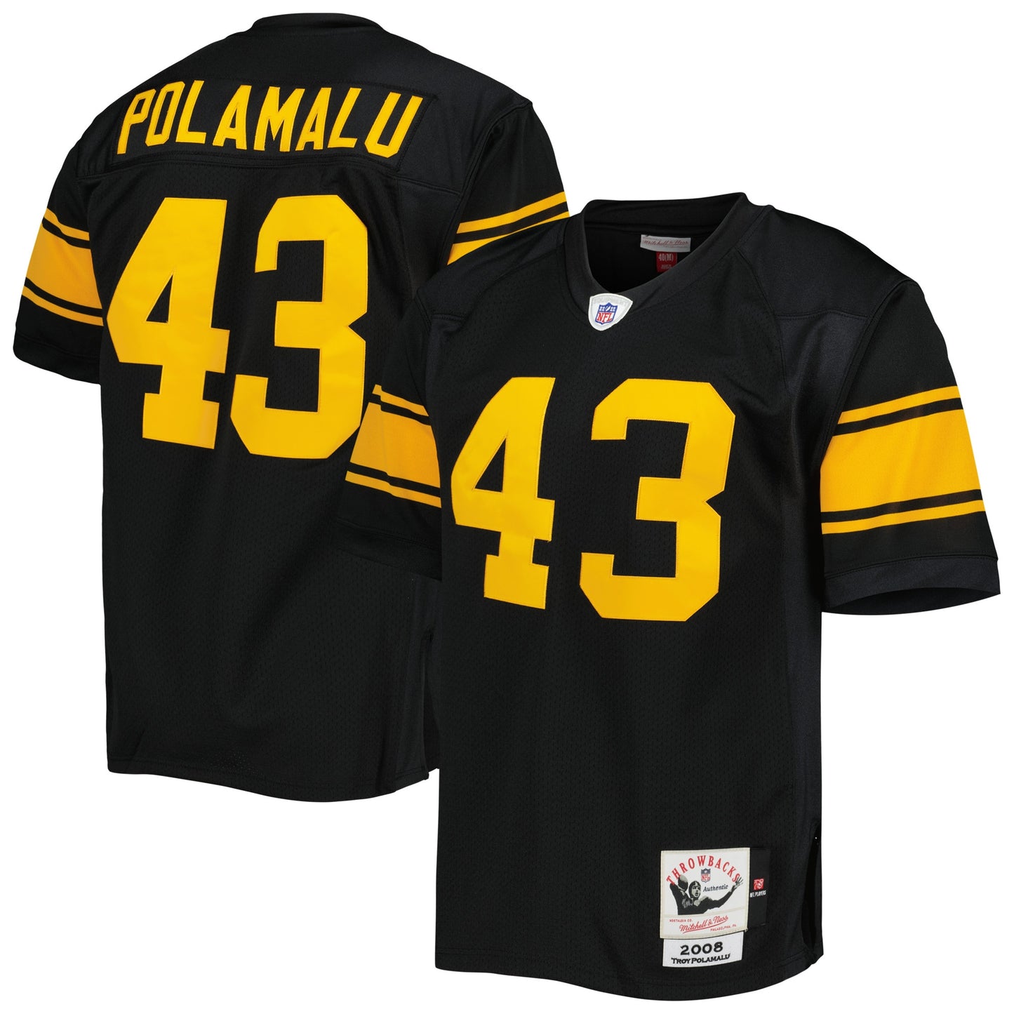 Troy Polamalu Pittsburgh Steelers Mitchell & Ness 2008 Alternate Authentic Retired Player Jersey - Black