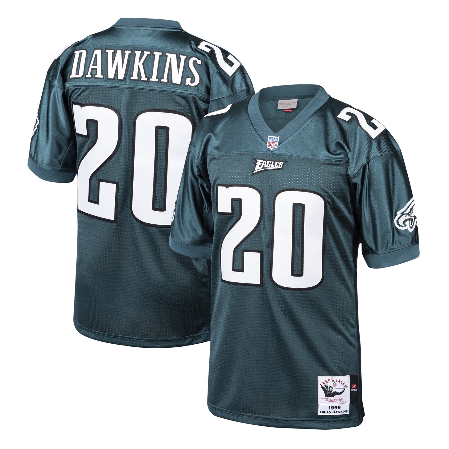 Brian Dawkins Philadelphia Eagles Mitchell & Ness 1996 Authentic Throwback Retired Player Jersey - Midnight Green
