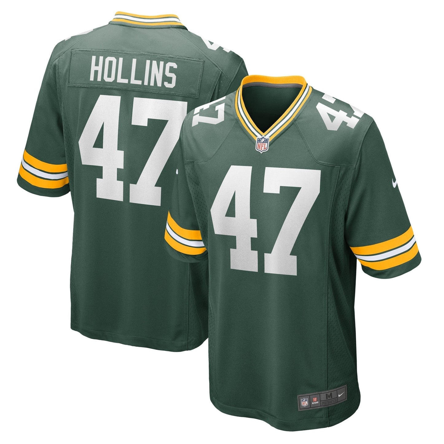 Men's Nike Justin Hollins Green Green Bay Packers Home Game Player Jersey