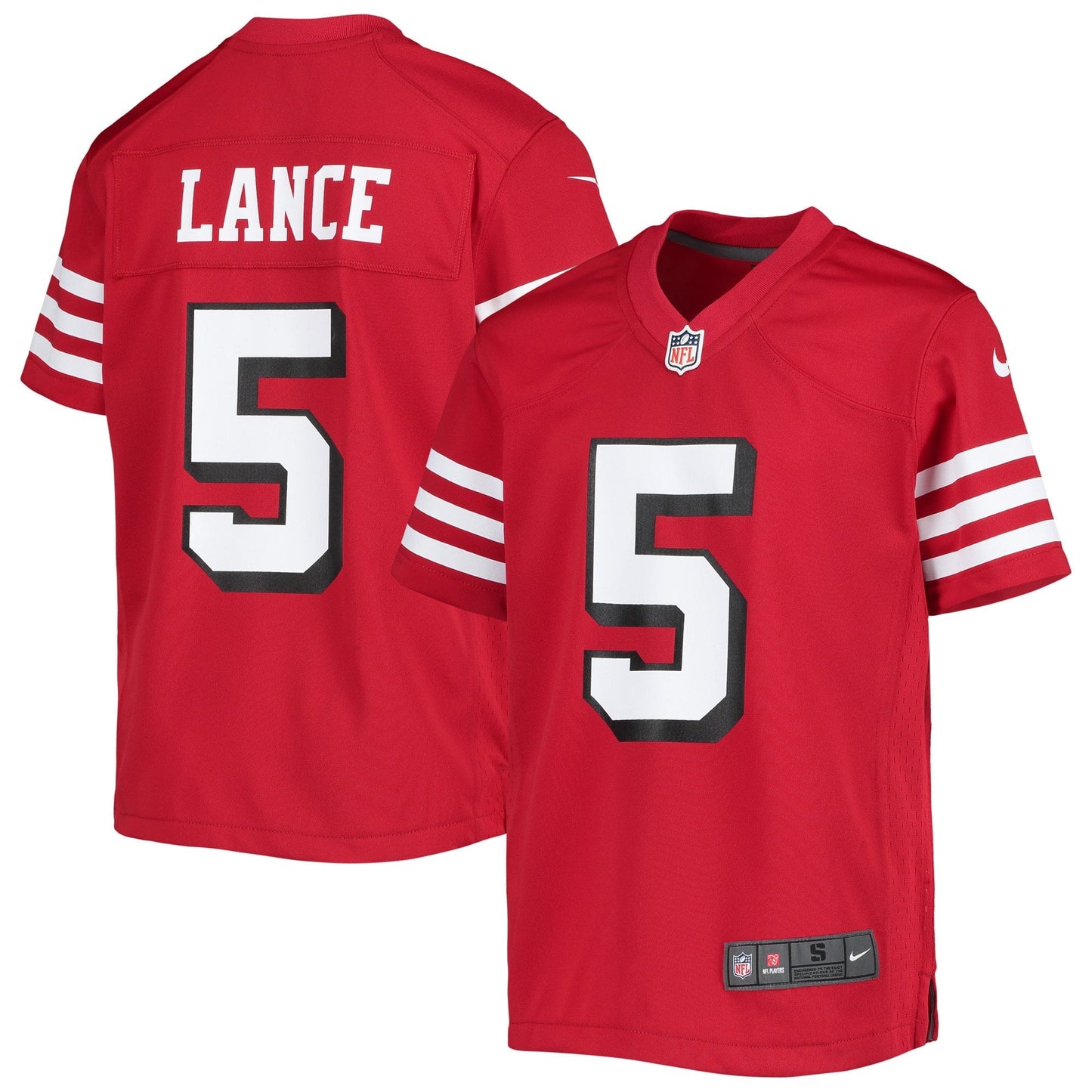 Youth Nike Trey Lance Scarlet San Francisco 49ers Game Jersey