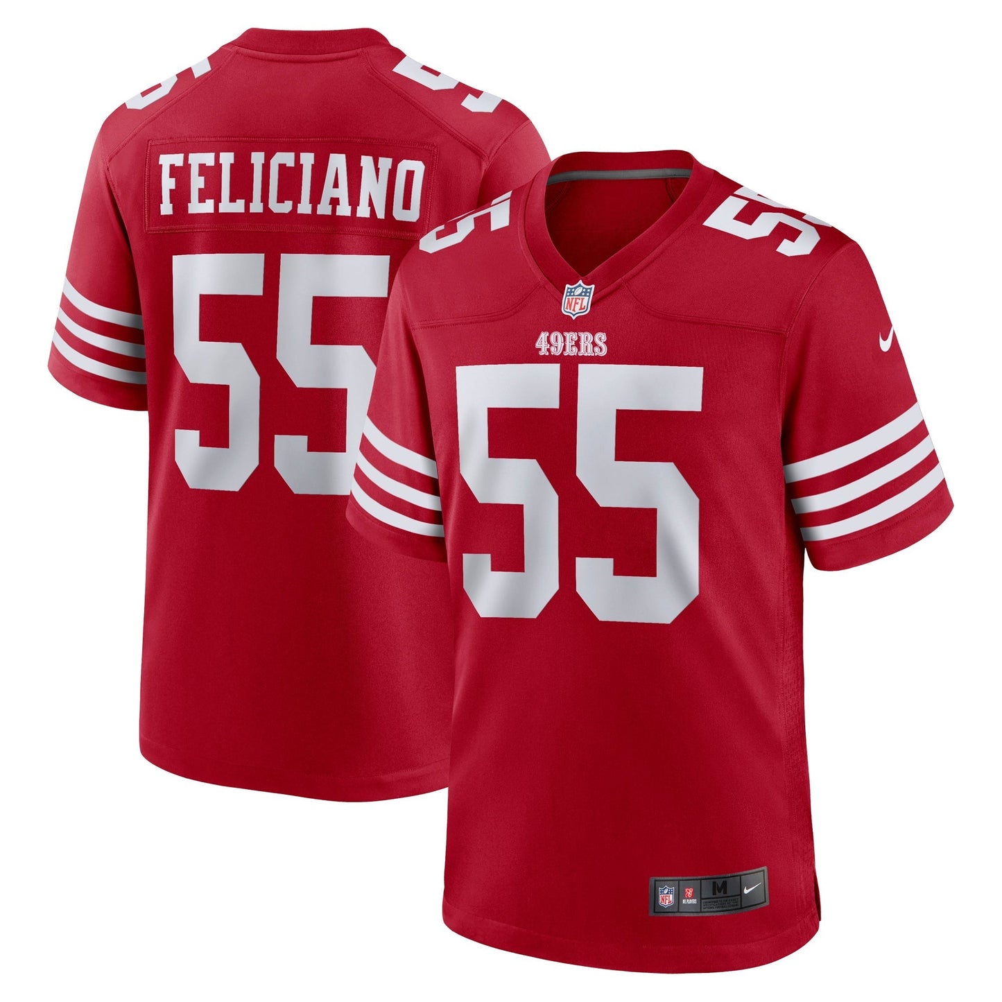 Men's Nike Jon Feliciano Scarlet San Francisco 49ers Game Player Jersey
