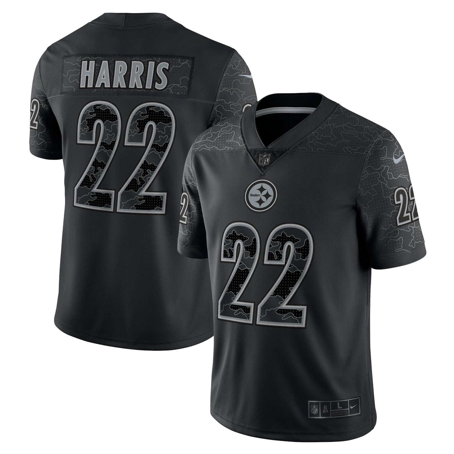 Men's Nike Najee Harris Black Pittsburgh Steelers RFLCTV Limited Jersey